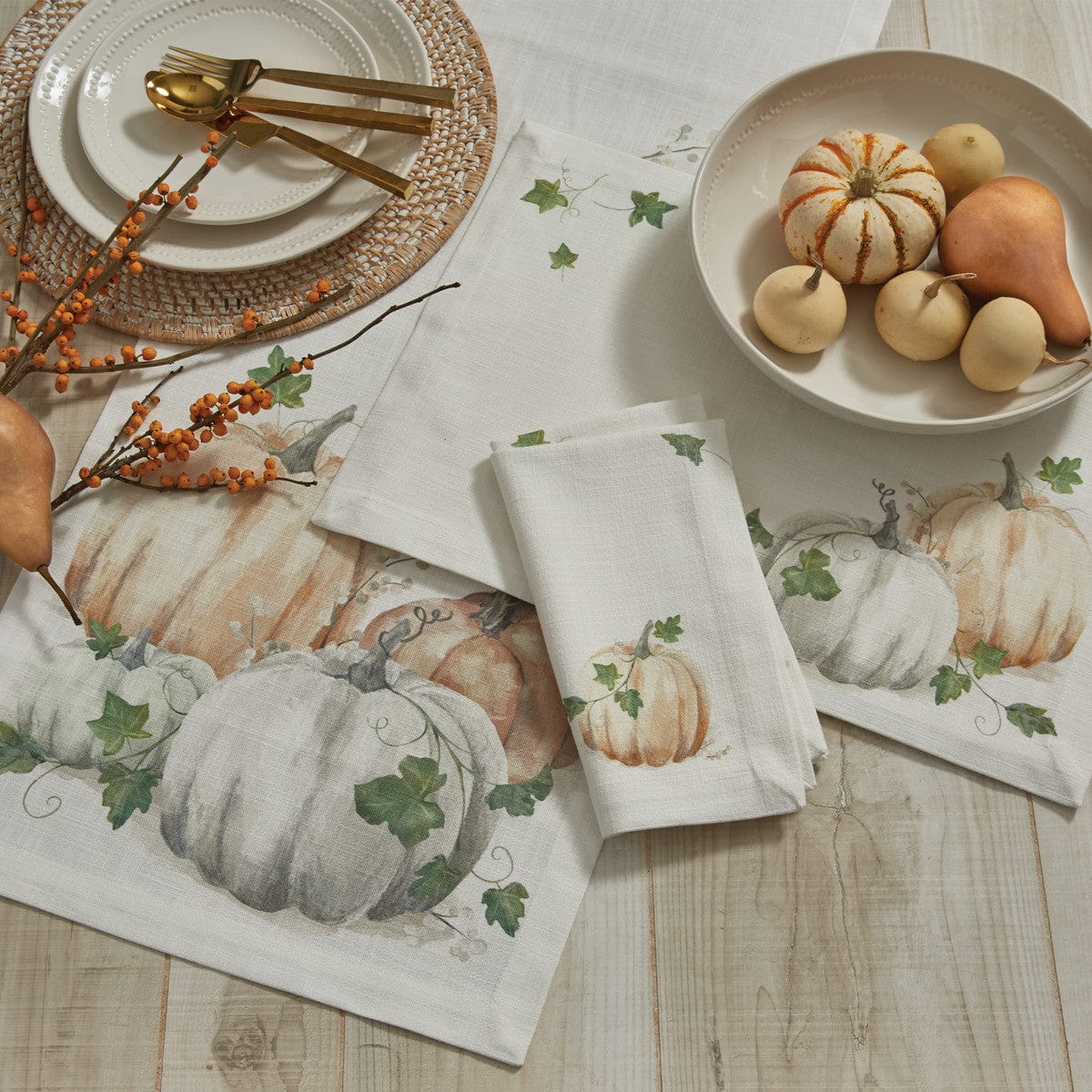 Watercolor Pumpkin Printed Table Runner 72" Long-Park Designs-The Village Merchant