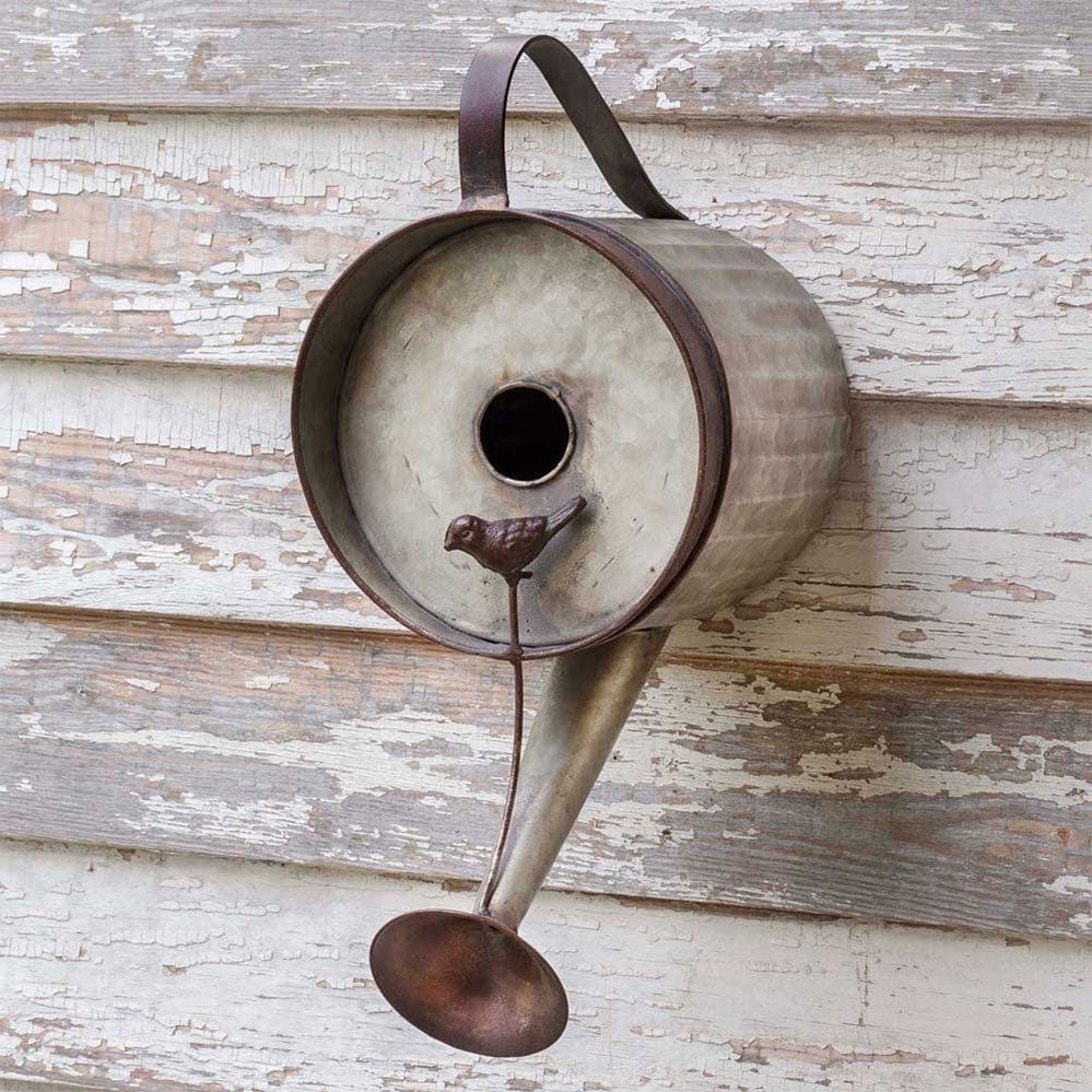 Watering Can Galvanized Metal Birdhouse-CTW Home-The Village Merchant