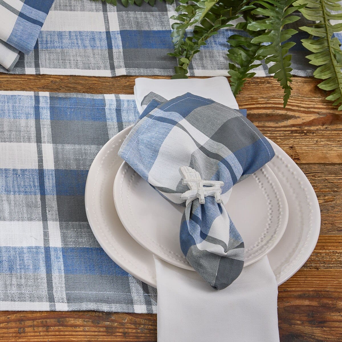 Park Designs Napkins Waters Edge Plaid Napkin Set of 2