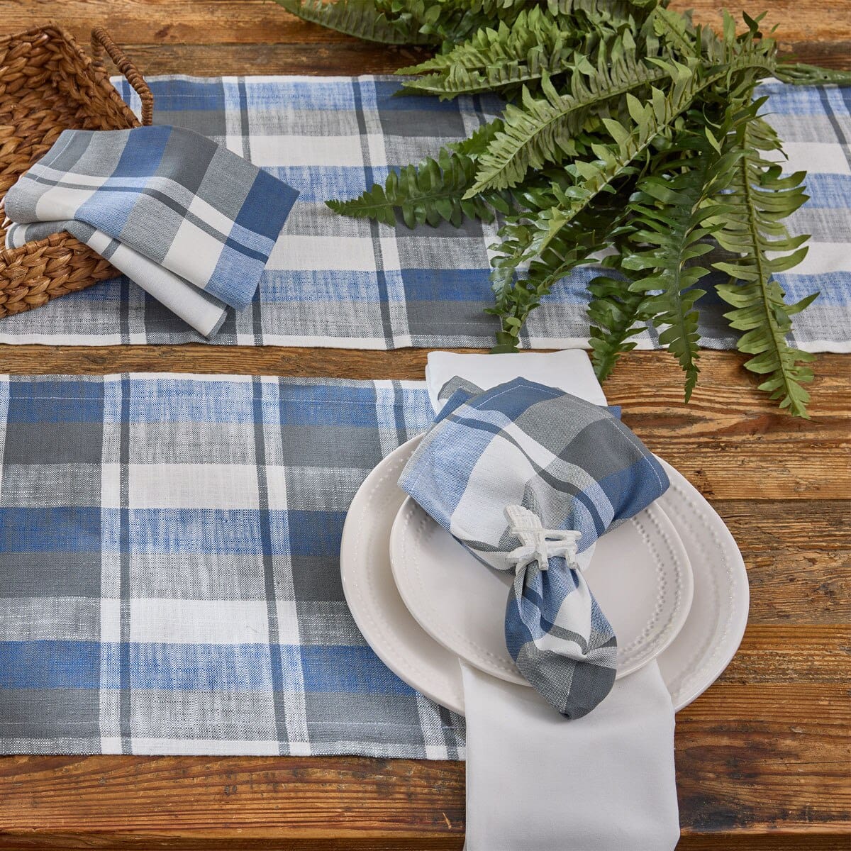 Park Designs Table Runners Waters Edge Plaid Table Runner 36" Long