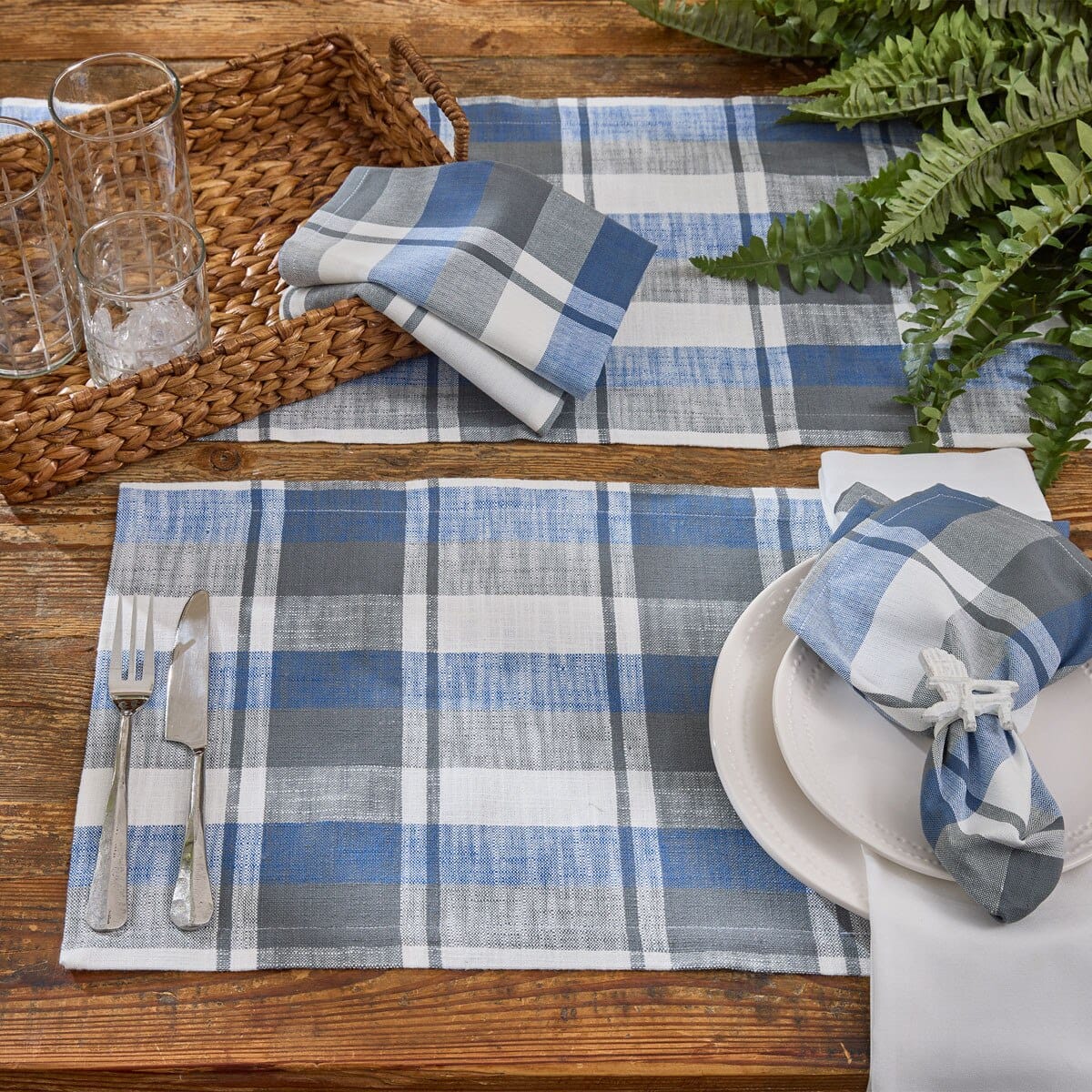Park Designs Table Runners Waters Edge Plaid Table Runner 54'' Long