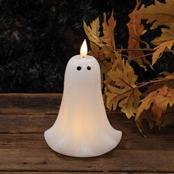 CWI Gifts Flameless Candle Wax Flickering Ghost LED Battery Candle Light Pillar 6.5" High With Timer