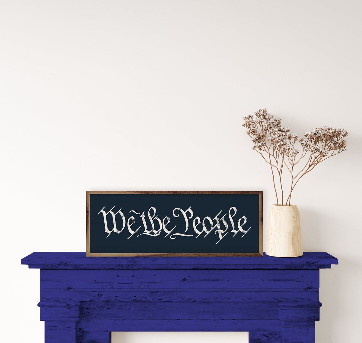 We The People Blue Printed and Framed Wall Sign
