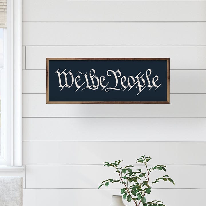We The People Blue Printed and Framed Wall Sign