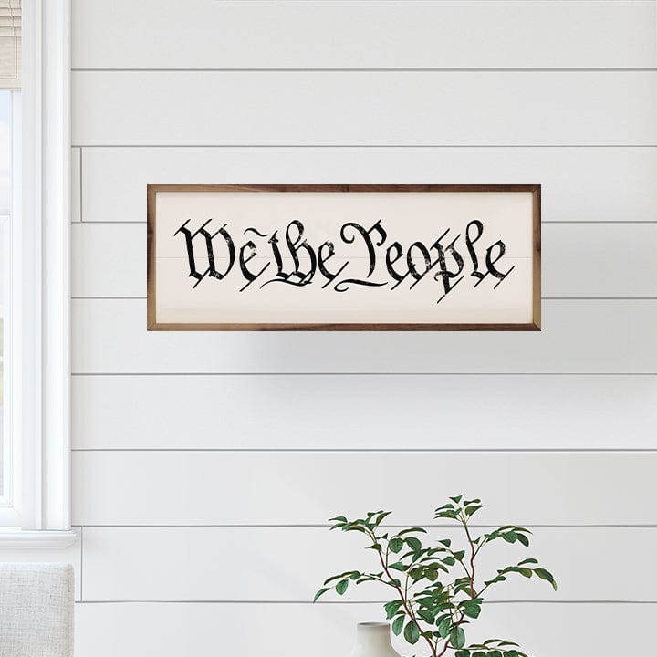 We The People White Printed and Framed Wall Sign