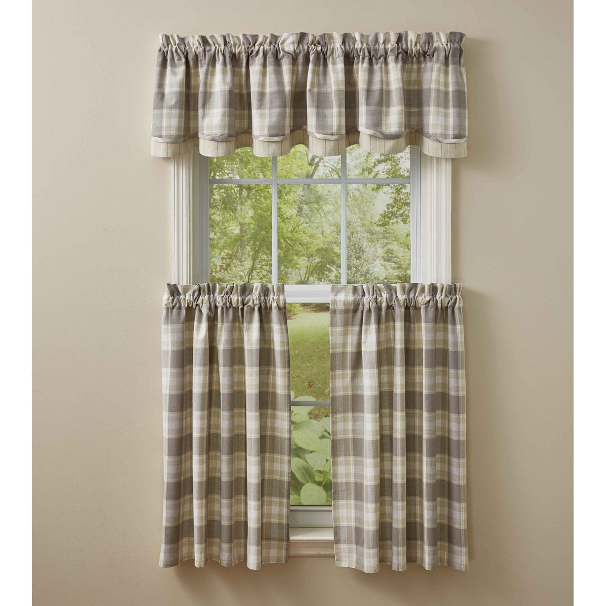 Weathered Oak Layered Valance Lined-Park Designs-The Village Merchant