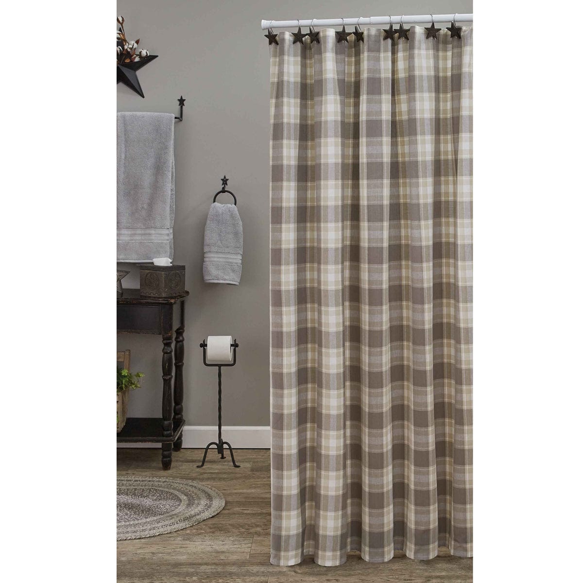 Weathered Oak Shower Curtain-Park Designs-The Village Merchant