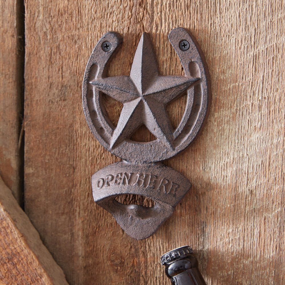 Western Star Bottle Opener Cast Iron Wall Mounted-CTW Home-The Village Merchant