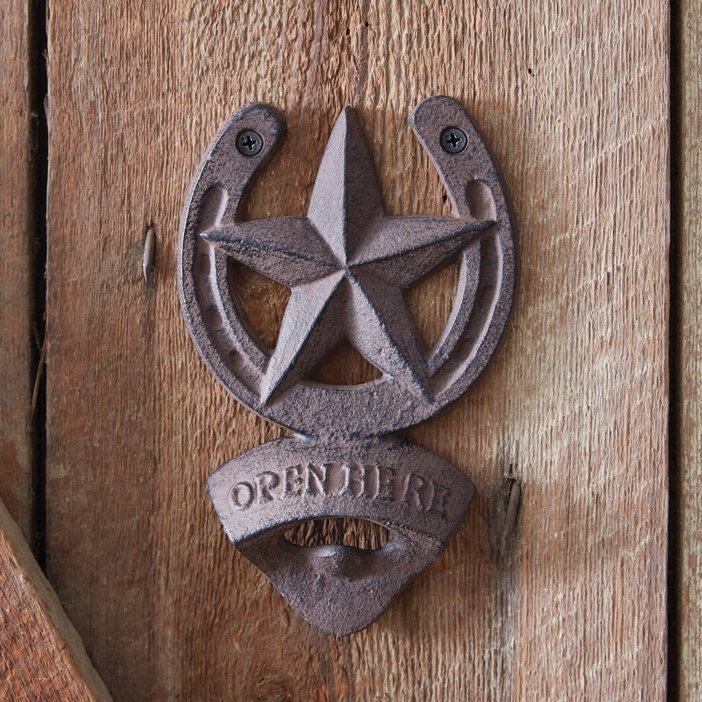 Western Star Bottle Opener Cast Iron Wall Mounted-CTW Home-The Village Merchant