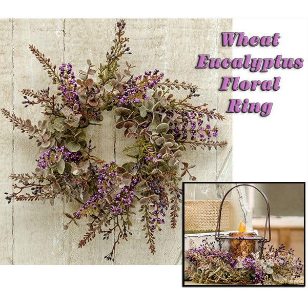 Wheat Eucalyptus Candle Ring / Wreath 3.5&quot; Inner Diameter-Craft Wholesalers-The Village Merchant