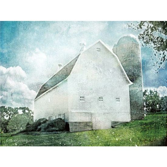 White Barn By Bluebird Barn Art Print - 12 X 16-Penny Lane Publishing-The Village Merchant