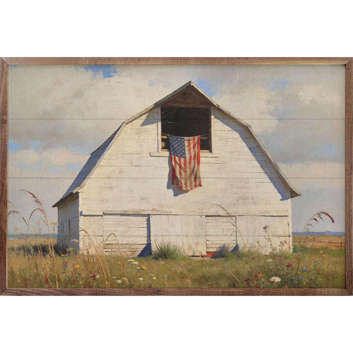 White Barn Of The Heartland Printed and Framed Wall Sign