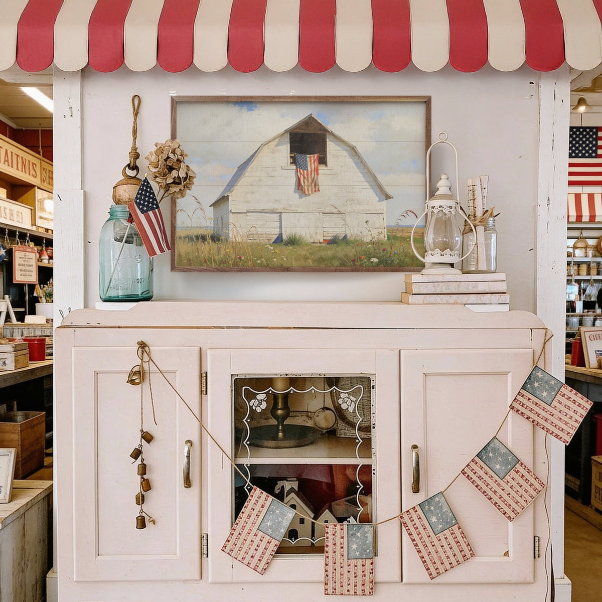 White Barn Of The Heartland Printed and Framed Wall Sign