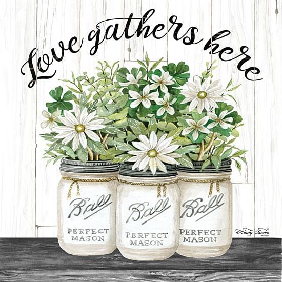 White Jars - Love Gathers Here By Cindy Jacobs Art Print - 12 X 12-Penny Lane Publishing-The Village Merchant