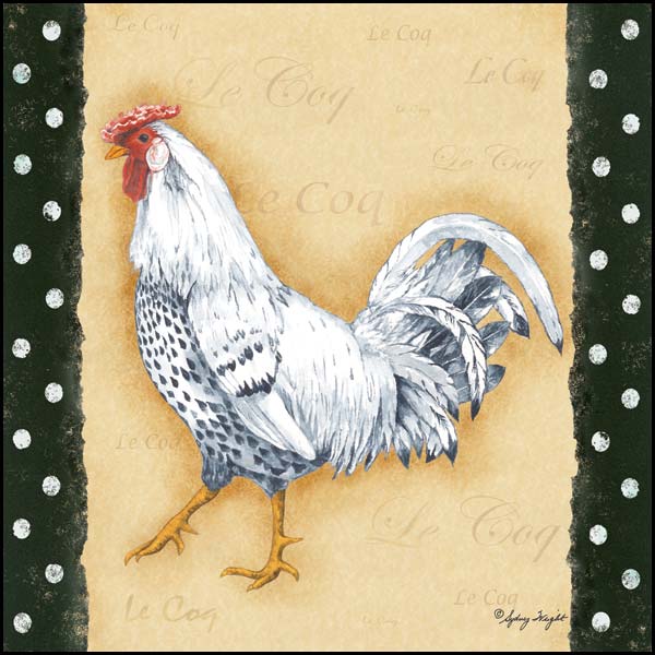 White Rooster By Sydney Wright Art Print - 12 X 12-Penny Lane Publishing-The Village Merchant