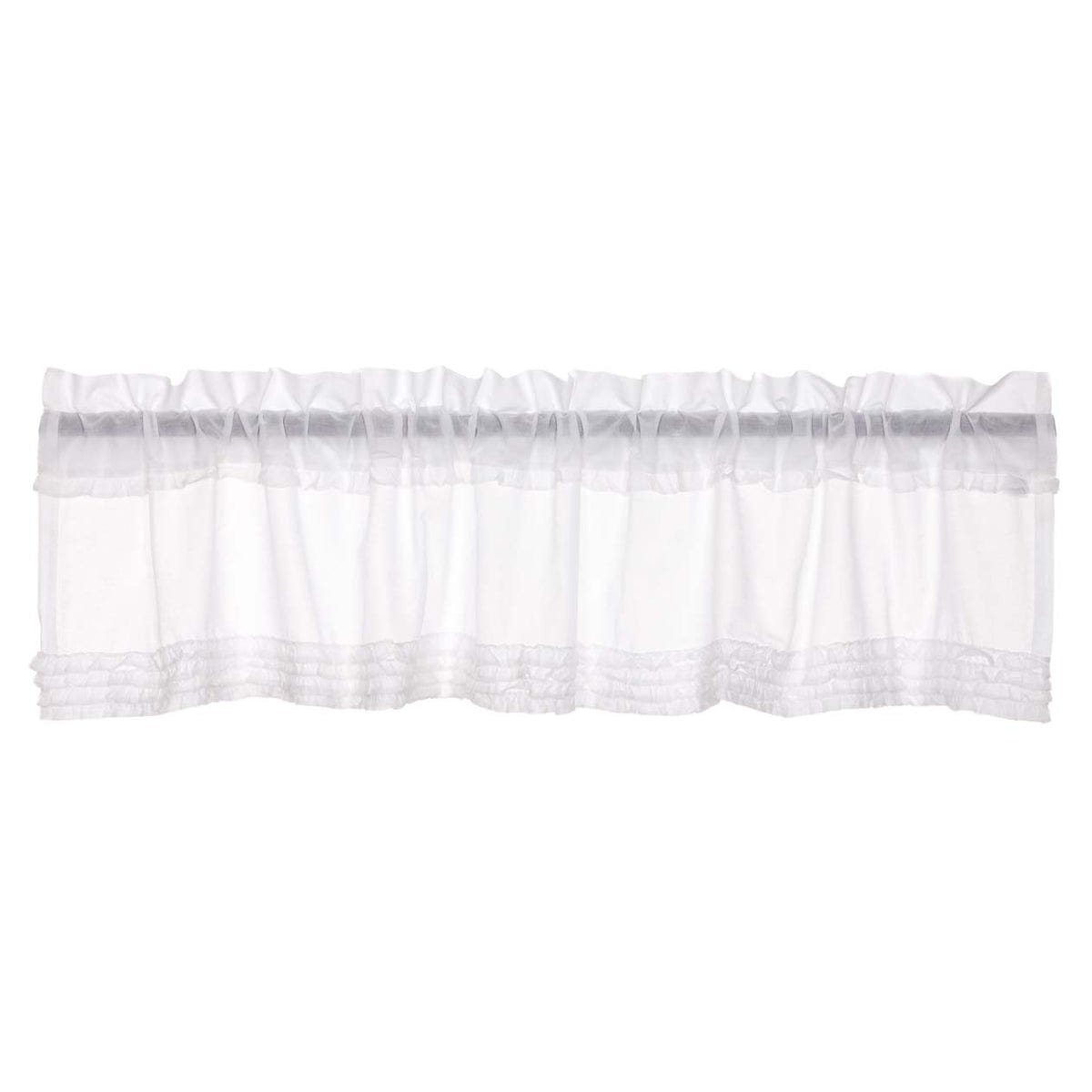 White Ruffled Valance 16" x 72" Unlined-V H C Brands-The Village Merchant
