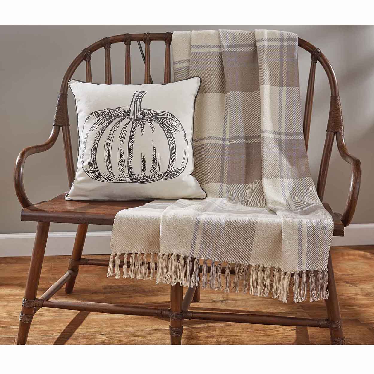 White & Wheat Throw 50" x 60"-Park Designs-The Village Merchant