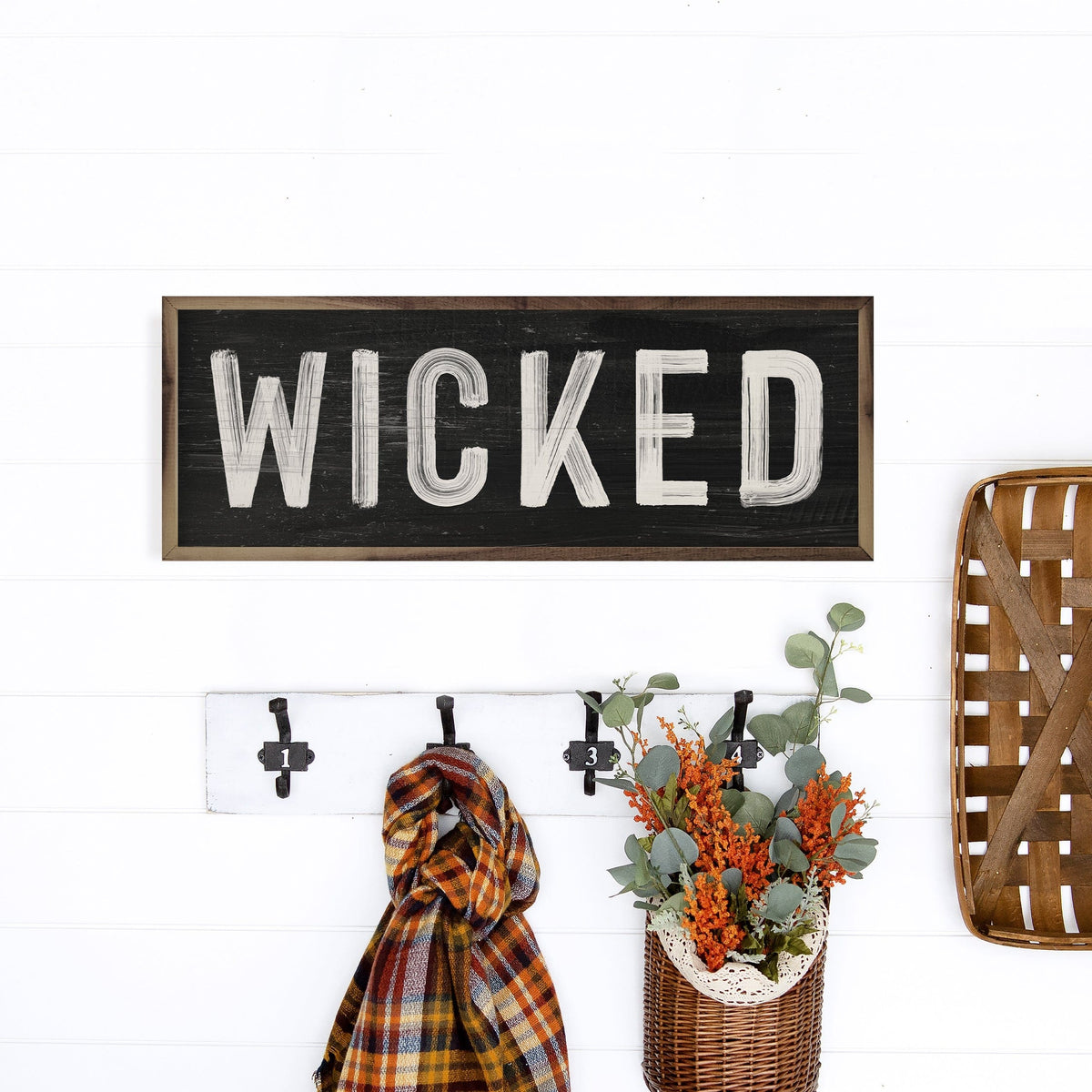 Kendrick Home Walnut Frames Wicked Black Printed and Framed Wall Sign