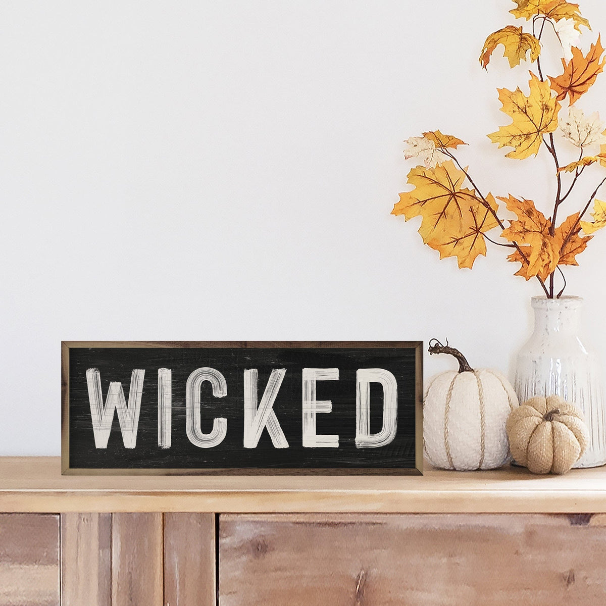 Kendrick Home Walnut Frames Wicked Black Printed and Framed Wall Sign