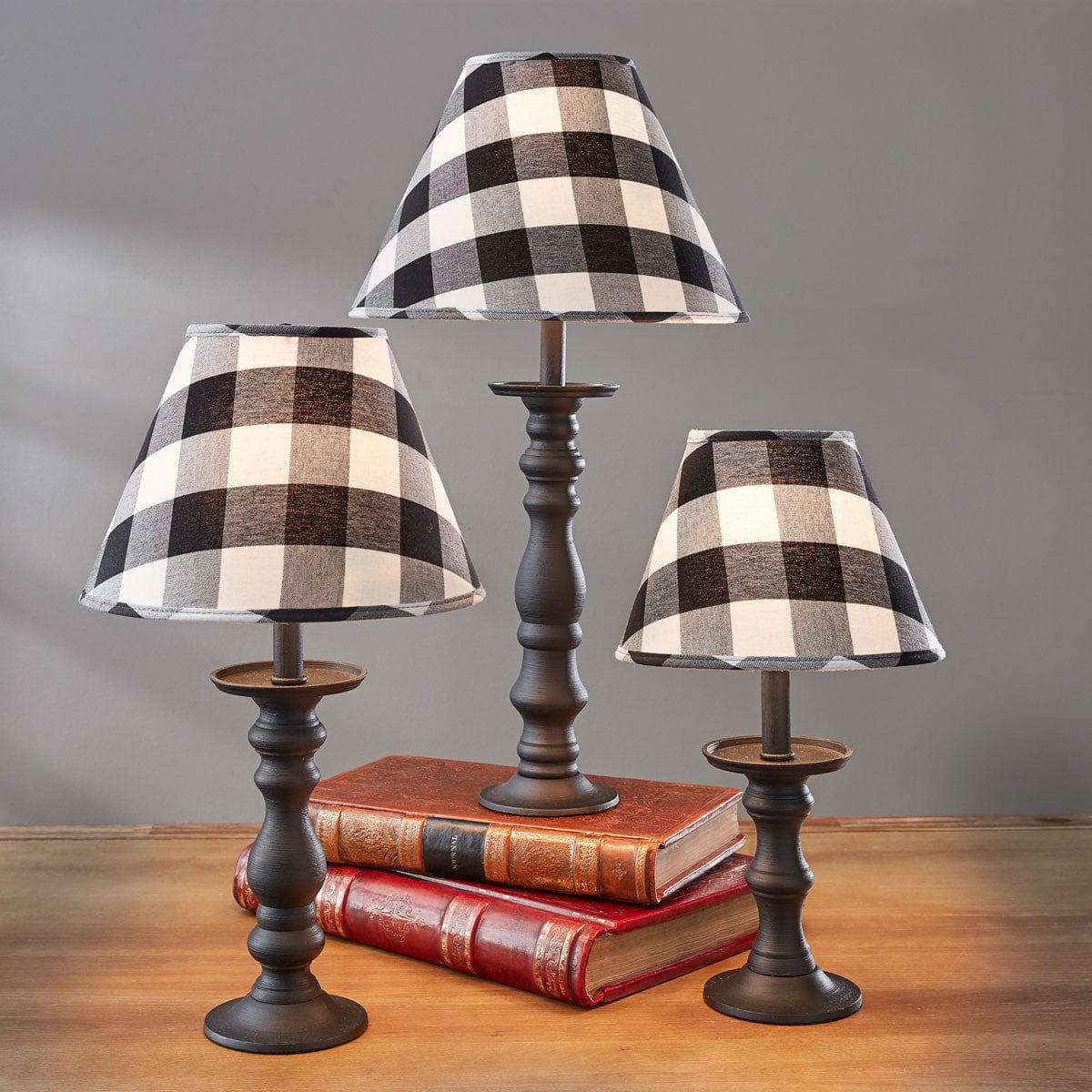 Wicklow Check in Black &amp; Cream Fabric Lamp Shade - 3 Sizes