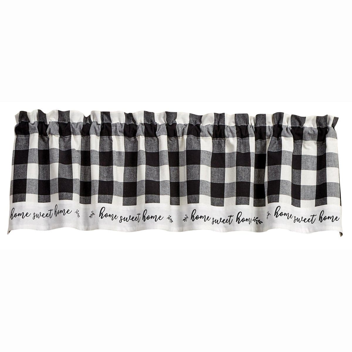 Wicklow Check in Black & Cream Home Valance Lined-Park Designs-The Village Merchant