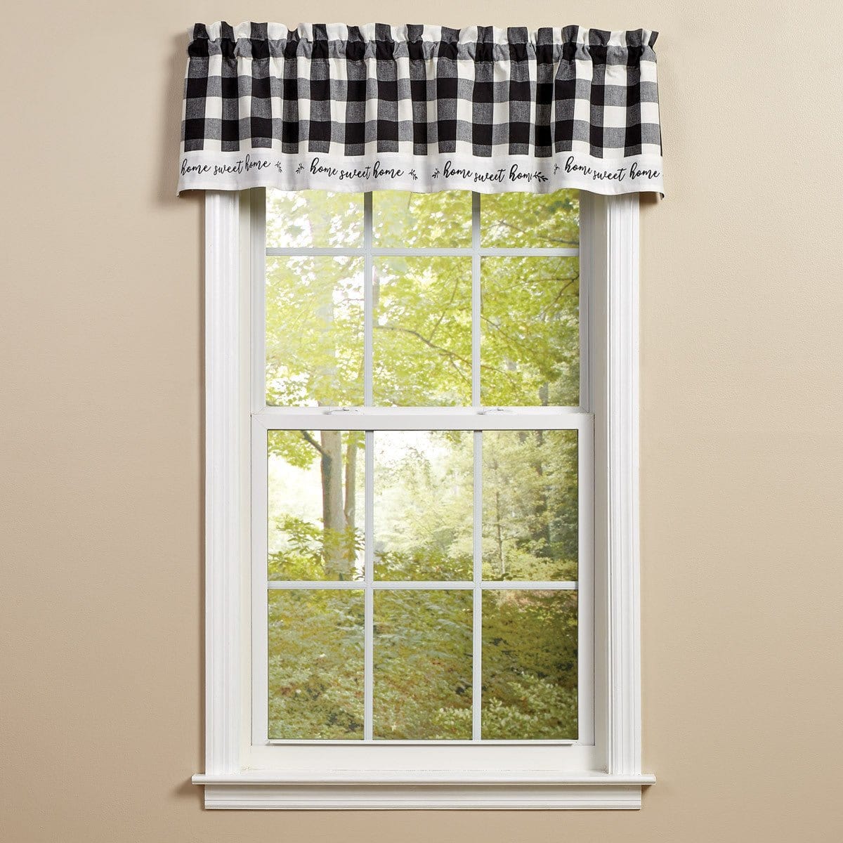 Wicklow Check in Black &amp; Cream Home Valance Lined-Park Designs-The Village Merchant