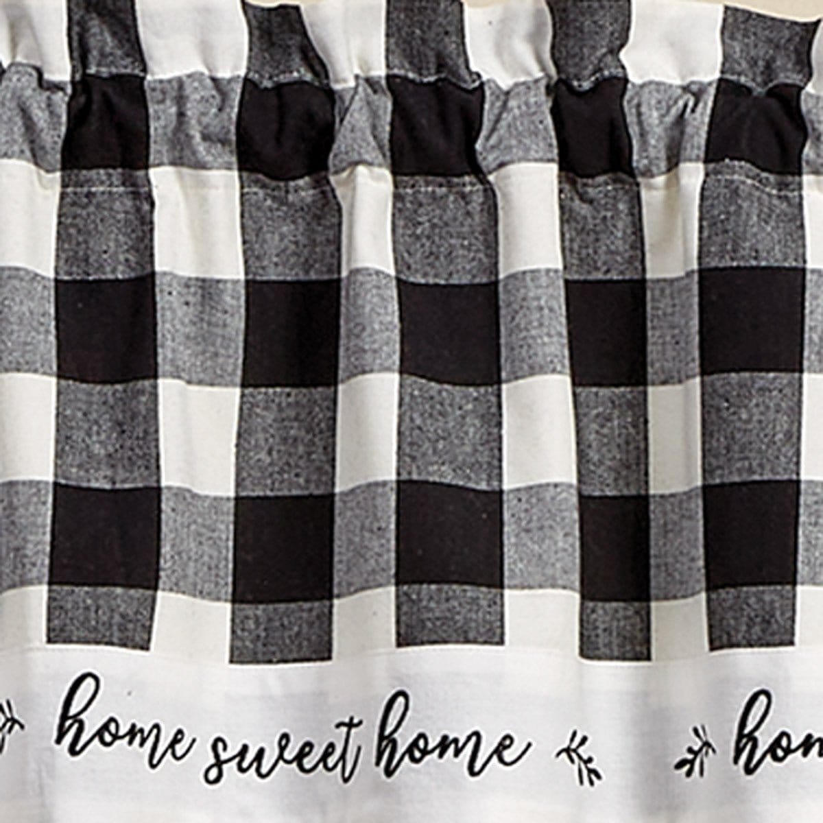 Wicklow Check in Black &amp; Cream Home Valance Lined-Park Designs-The Village Merchant