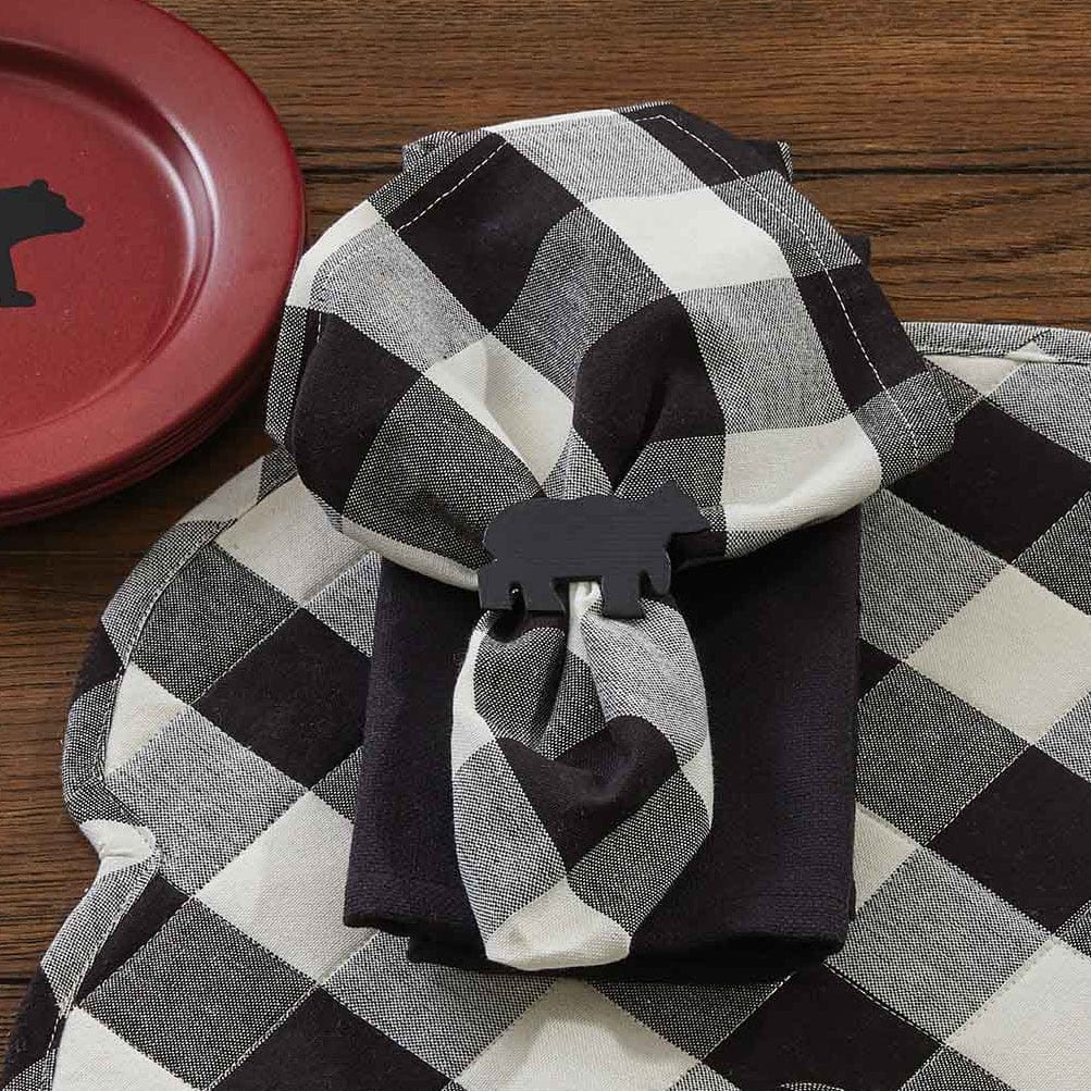 Wicklow Check in Black & Cream Napkin-Park Designs-The Village Merchant
