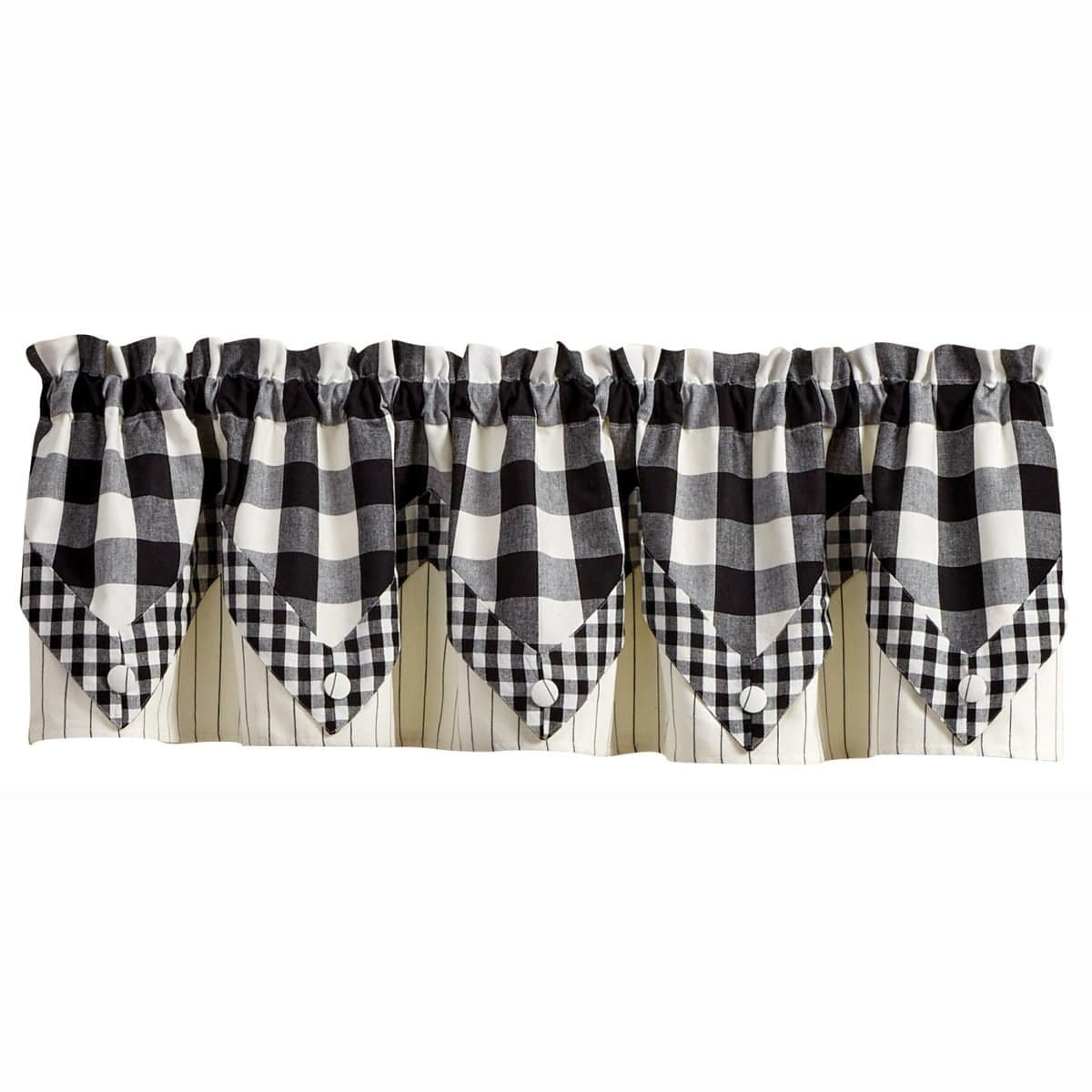 Wicklow Check in Black & Cream Point Valance Lined-Park Designs-The Village Merchant