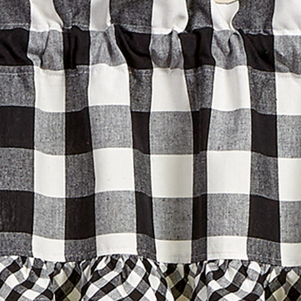 Wicklow Check in Black &amp; Cream Ruffled Valance Unlined-Park Designs-The Village Merchant