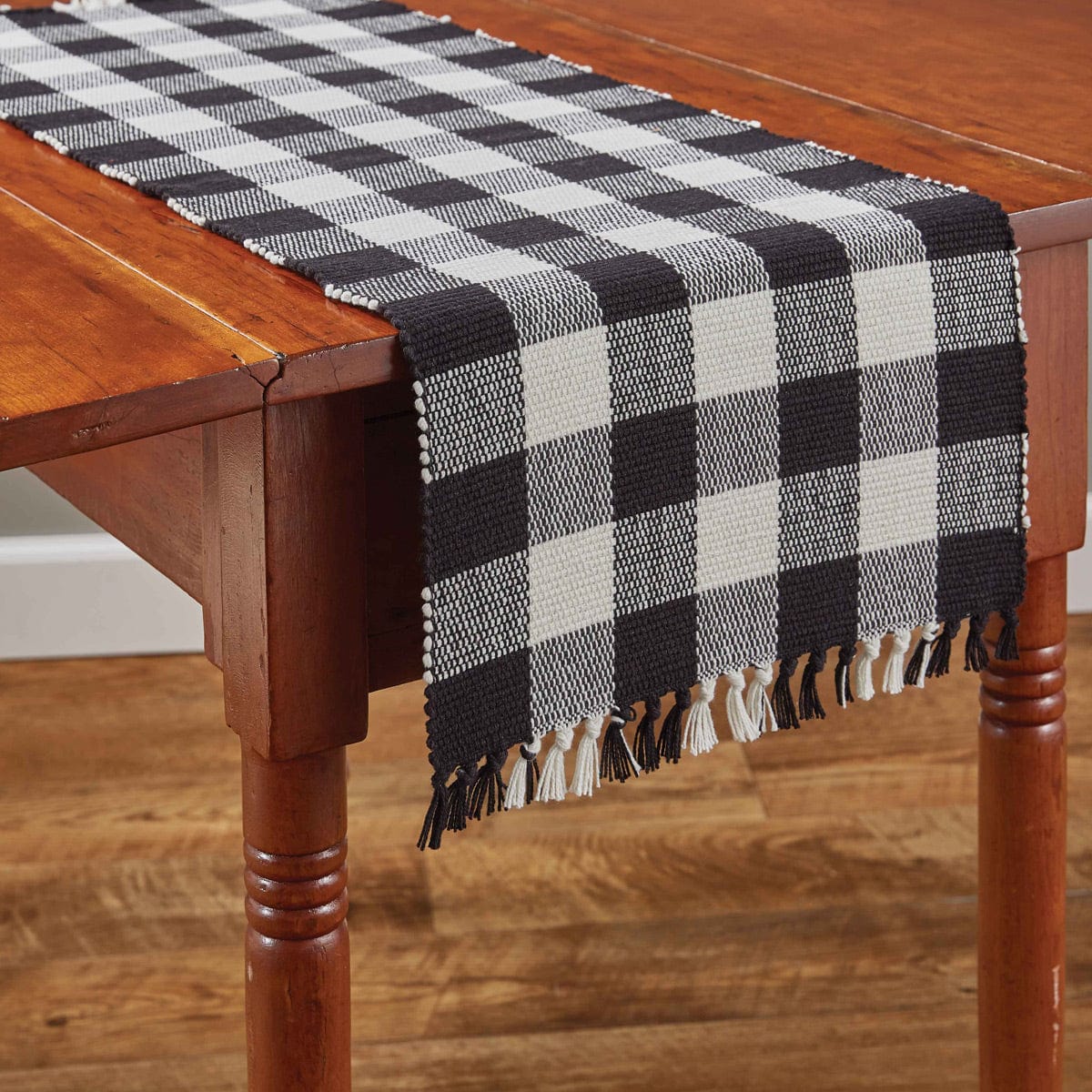 Wicklow Check in Black & Cream Table Runner 36" Long-Park Designs-The Village Merchant