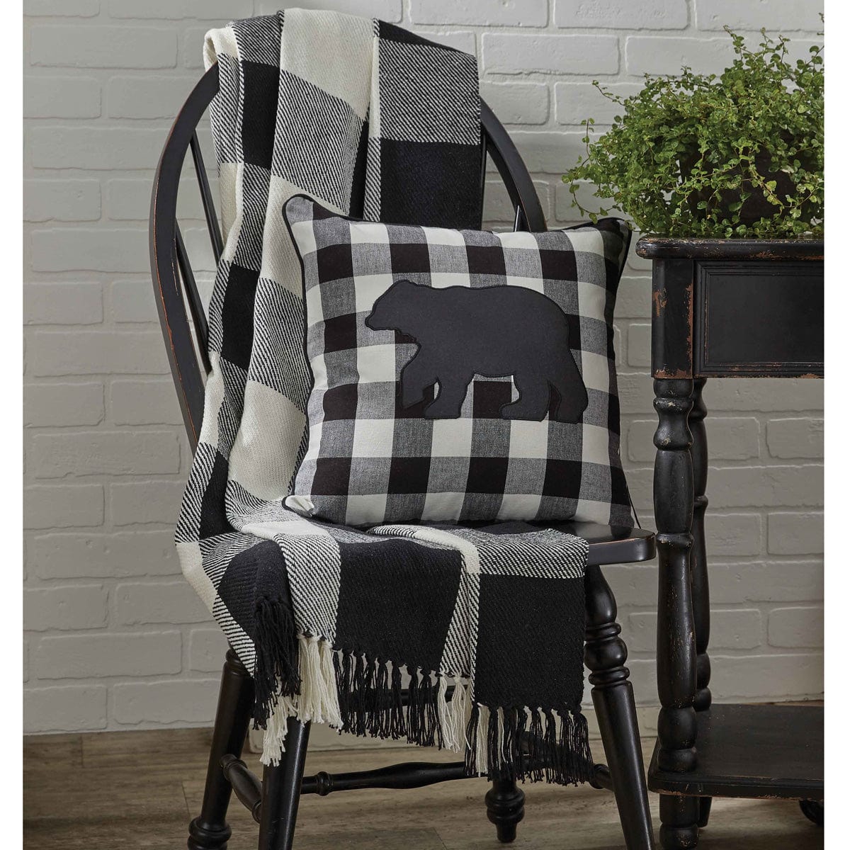 Wicklow Check in Black & Cream Throw 50" x 60"-Park Designs-The Village Merchant
