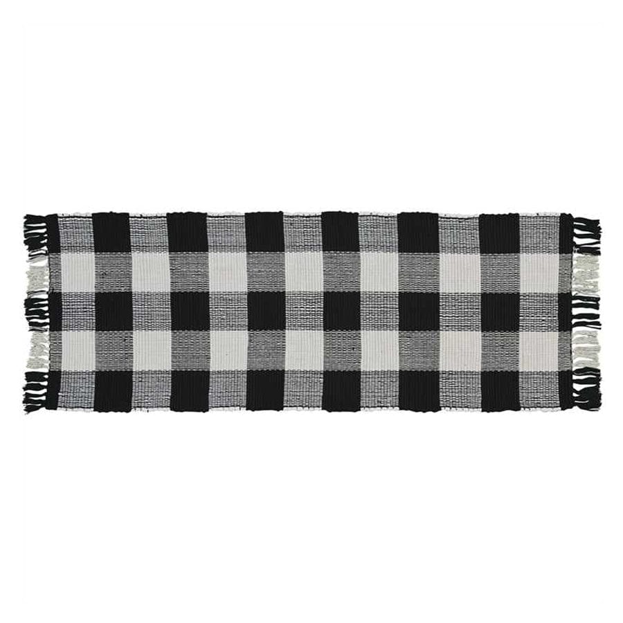 Wicklow Check in Black & Cream Woven Rug 24" x 72" Runner-Park Designs-The Village Merchant