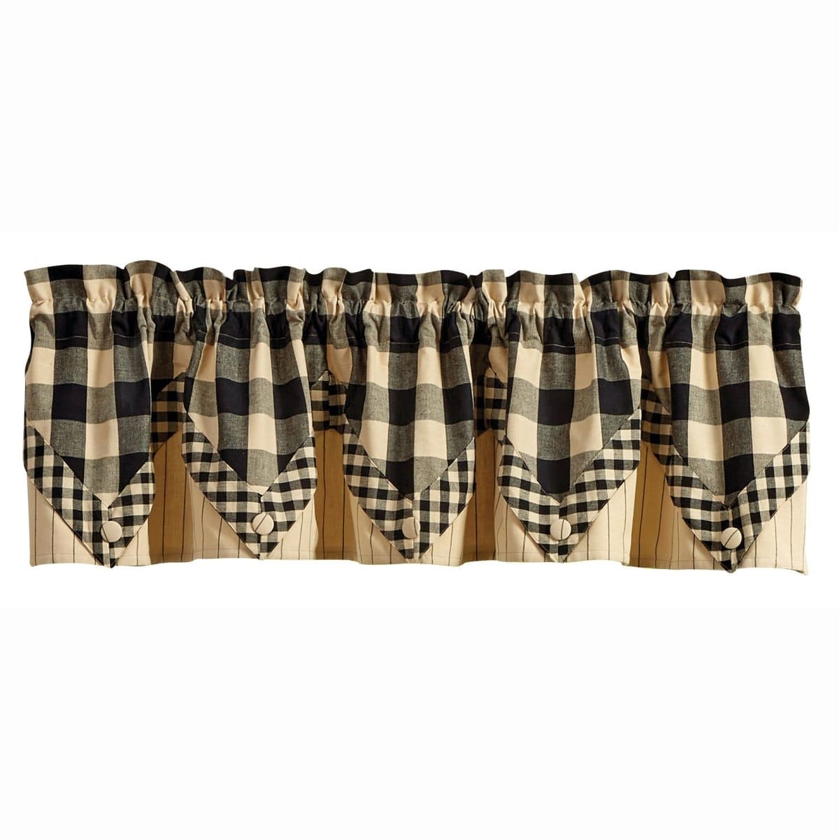 Wicklow Check in Black Point Valance Lined-Park Designs-The Village Merchant