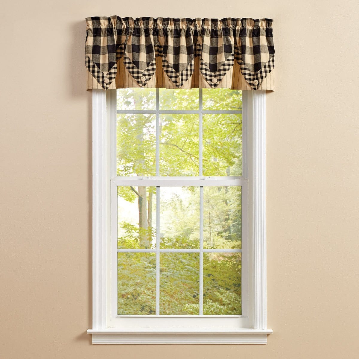 Wicklow Check in Black Point Valance Lined-Park Designs-The Village Merchant