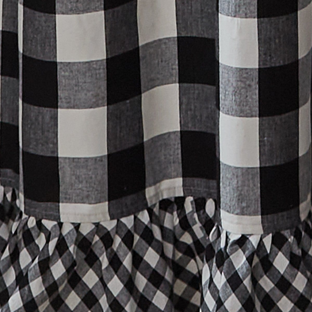 Wicklow Check in Black Ruffled Plaid Shower Curtain-Park Designs-The Village Merchant