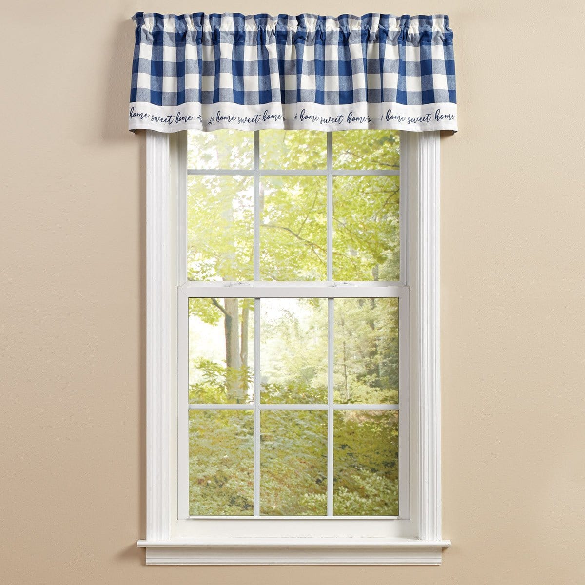 Wicklow Check in China Blue Home Valance Lined-Park Designs-The Village Merchant