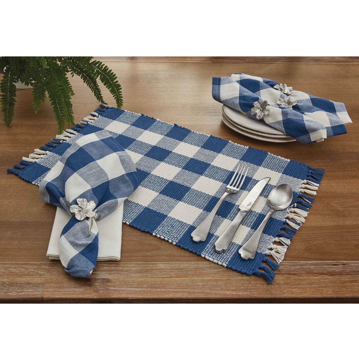Wicklow Check in China Blue Placemat-Park Designs-The Village Merchant