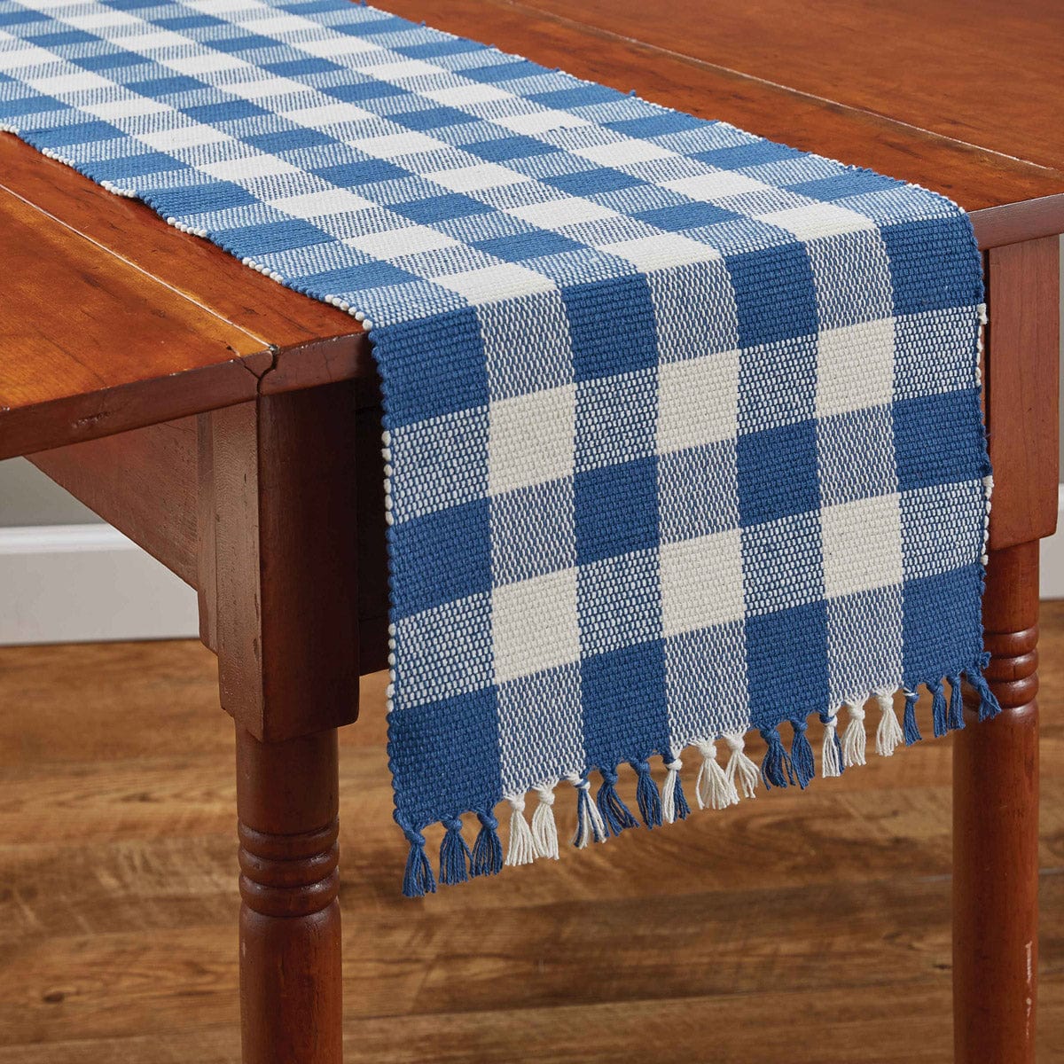 Wicklow Check in China Blue Table Runner 54" Long-Park Designs-The Village Merchant