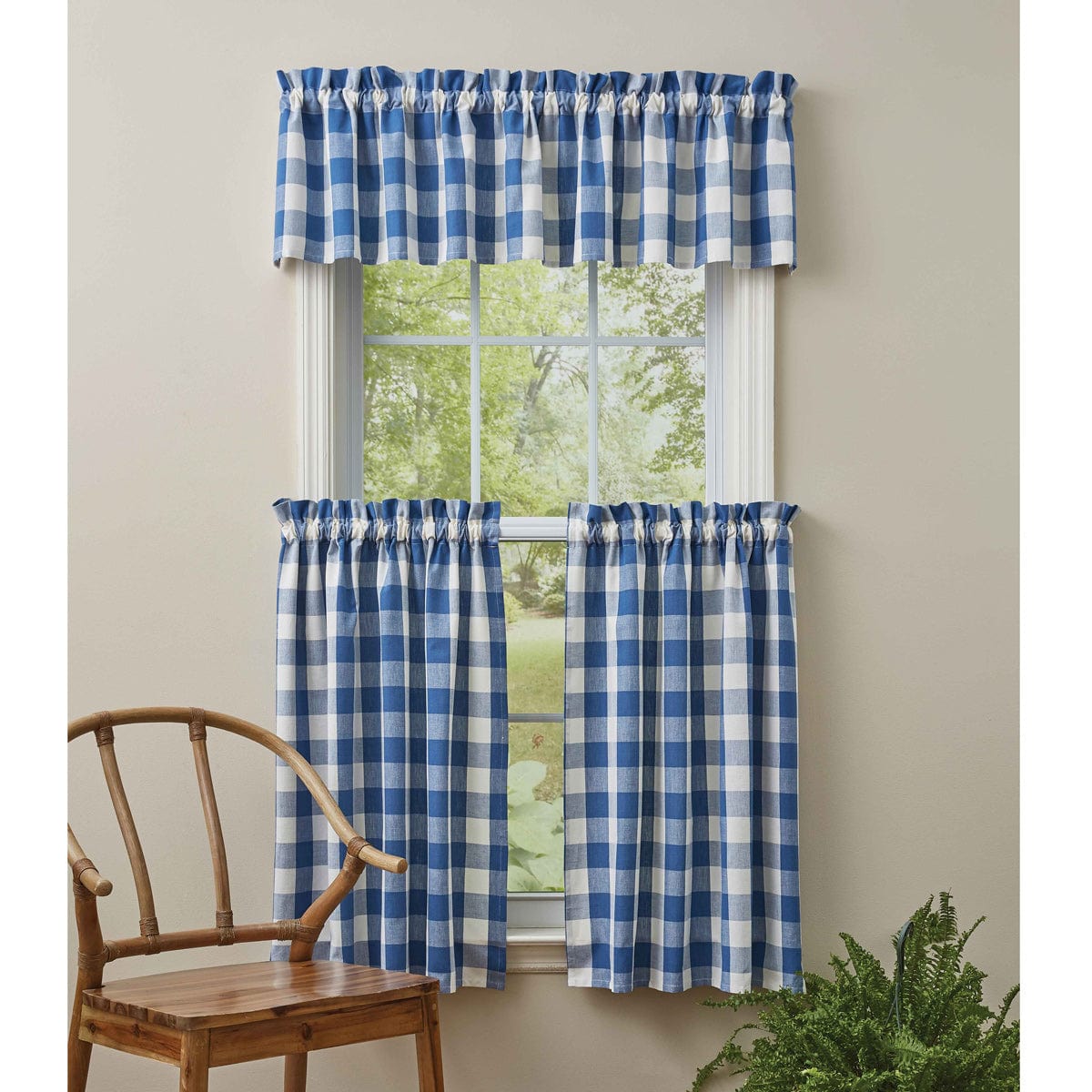 Wicklow Check in China Blue Valance Unlined-Park Designs-The Village Merchant