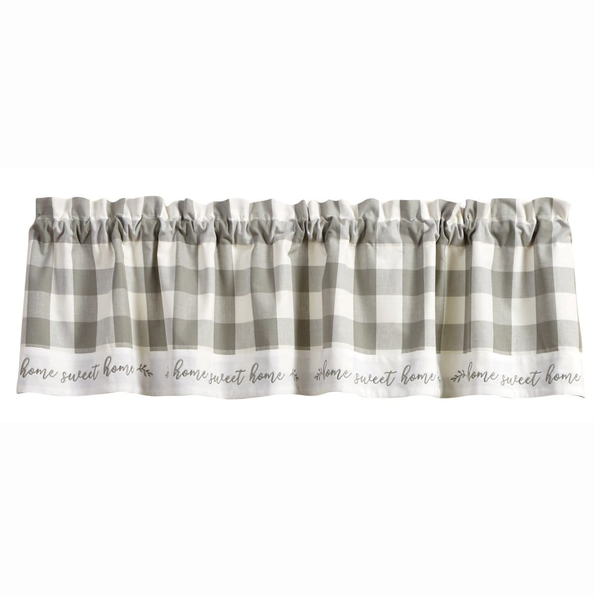 Wicklow Check in Dove Gray Home Valance Lined-Park Designs-The Village Merchant