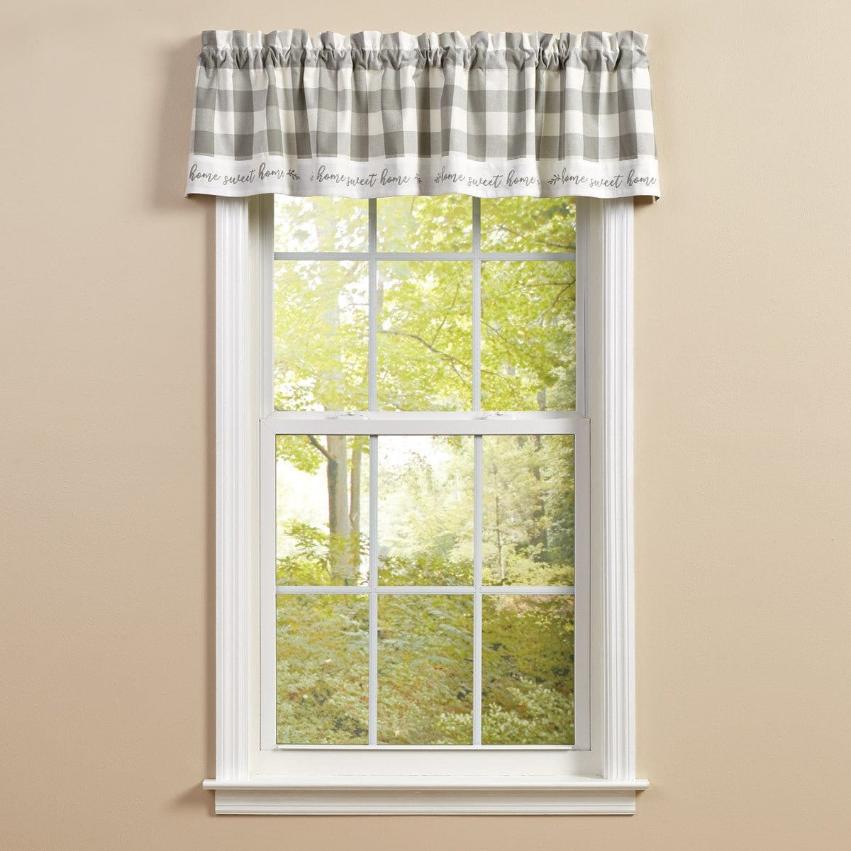 Wicklow Check in Dove Gray Home Valance Lined-Park Designs-The Village Merchant