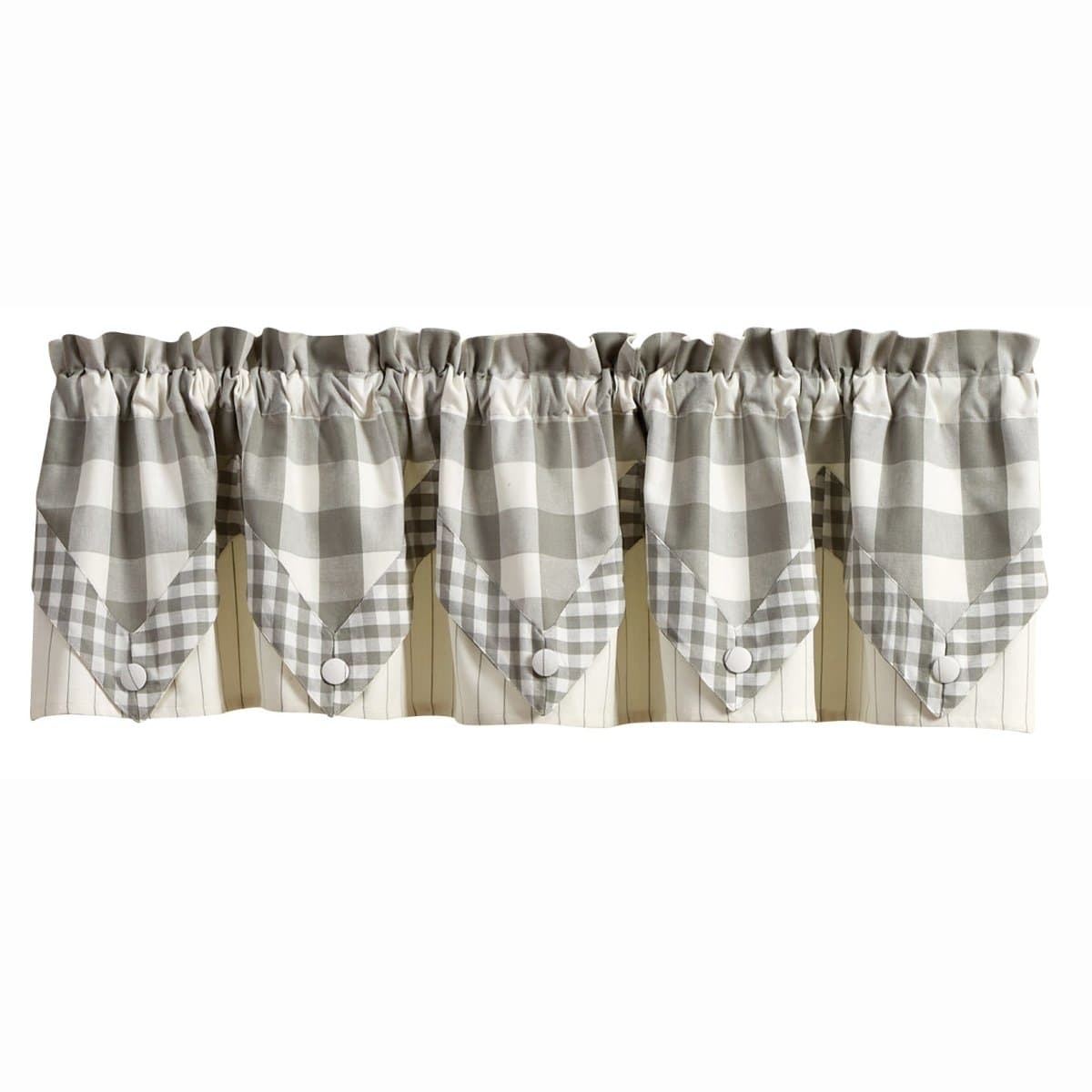 Wicklow Check in Dove Gray Point Valance Lined-Park Designs-The Village Merchant