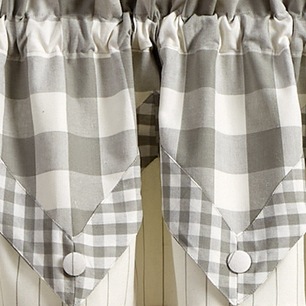 Wicklow Check in Dove Gray Point Valance Lined-Park Designs-The Village Merchant