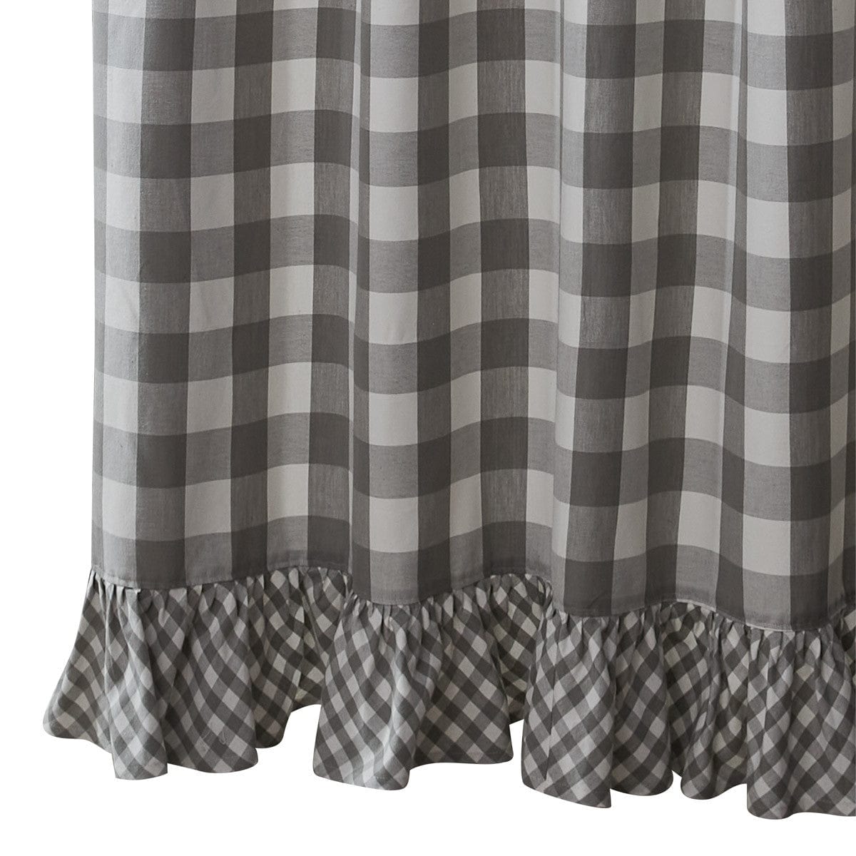 Wicklow Check in Dove Gray Ruffled Shower Curtain-Park Designs-The Village Merchant
