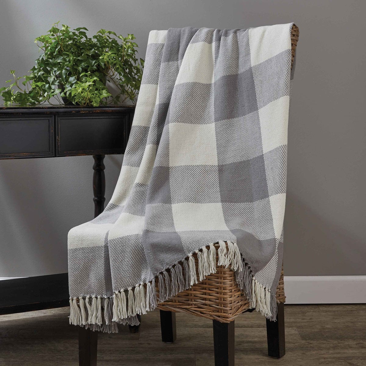 Wicklow Check in Dove Gray Throw 50" x 60"-Park Designs-The Village Merchant