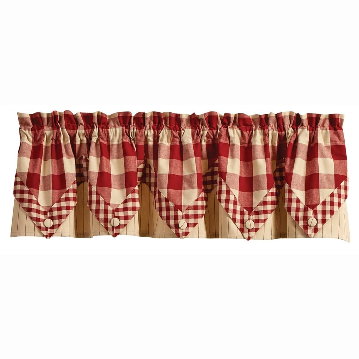 Wicklow Check in Garnet Point Valance Lined-Park Designs-The Village Merchant