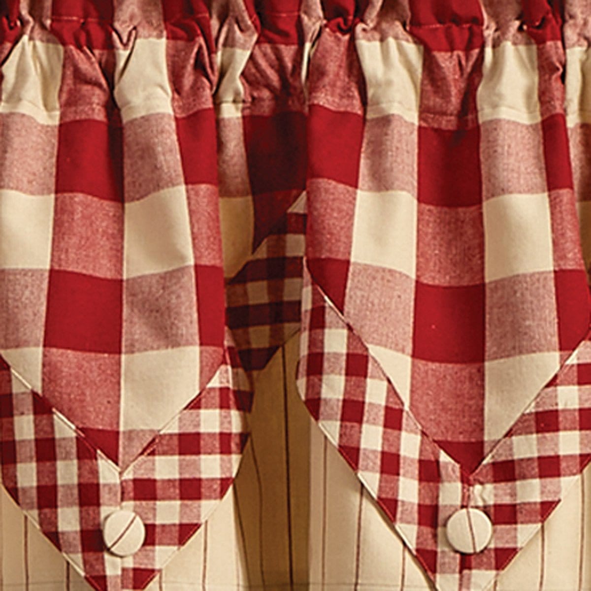 Wicklow Check in Garnet Point Valance Lined-Park Designs-The Village Merchant