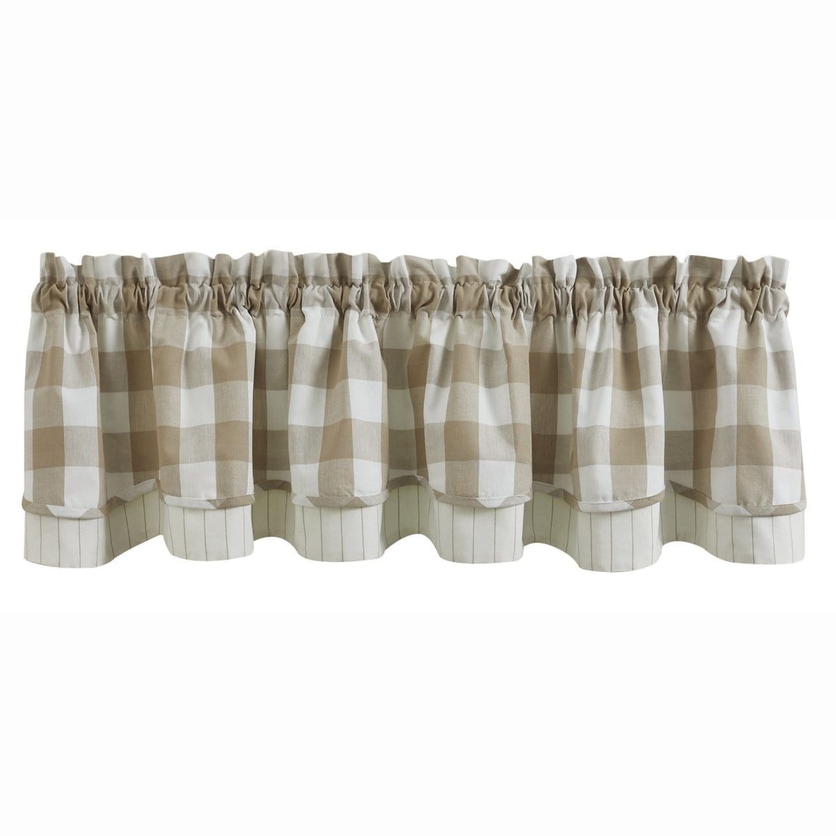 Wicklow Check in Natural Layered Valance Lined-Park Designs-The Village Merchant