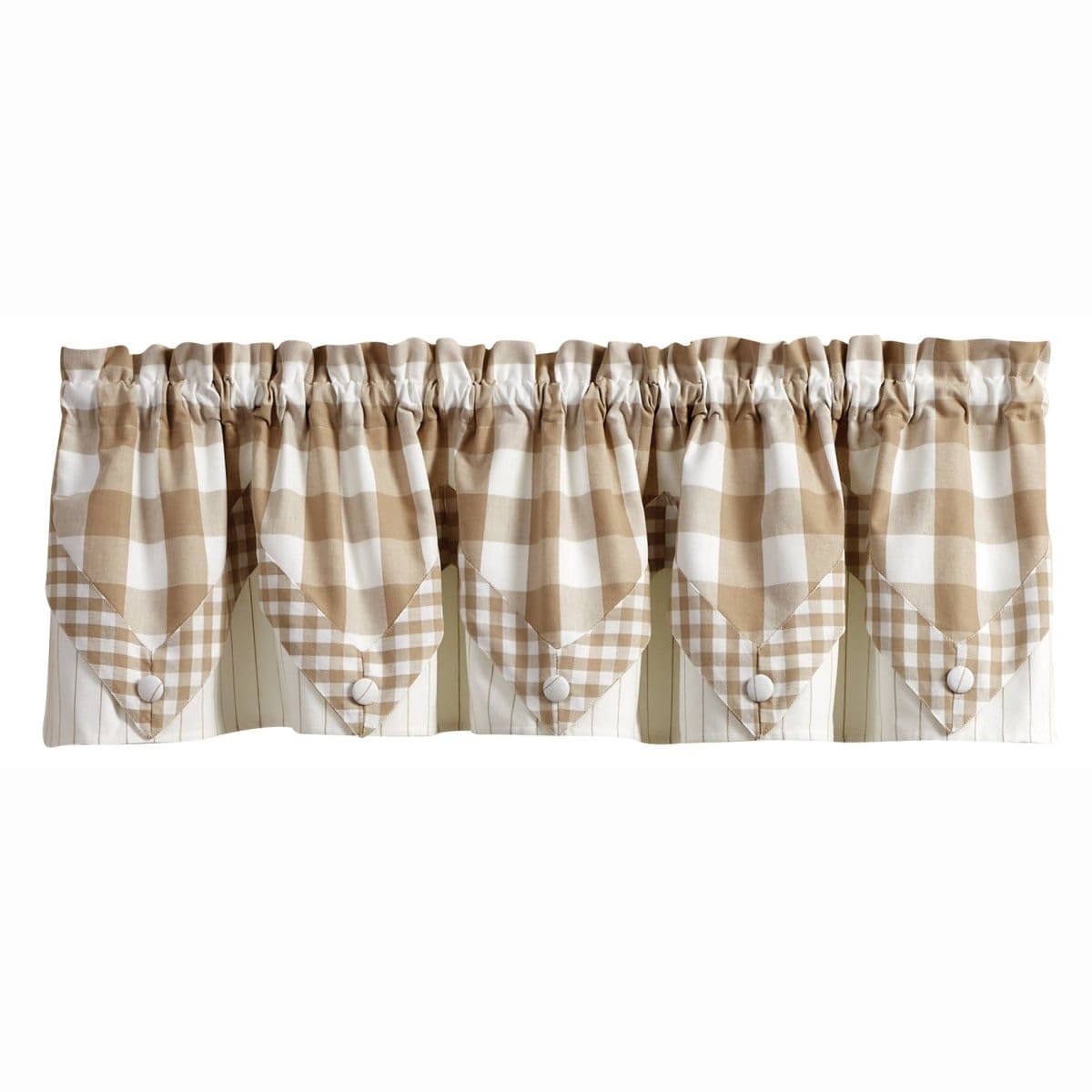 Wicklow Check in Natural Point Valance Lined-Park Designs-The Village Merchant